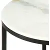 Image de vidaXL Table basse blanche et noire Ø50 cm Véritable marbre