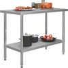 Image de vidaXL Table de travail de cuisine 120 x 60 x 85 cm acier inoxydable