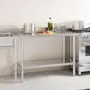 Image de vidaXL Table de travail de cuisine avec rebord 120 x 60 x 93 cm acier inoxydable