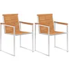 Image de Vidaxl - Chaises De Jardin 2pcs Bois D'Acacia Solide Et Acier Inoxydable