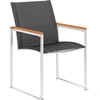 Image de vidaXL Chaises de jardin 4 pcs. Textilène et acier inoxydable Gris