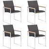 Image de Vidaxl - Chaises De Jardin 4 Pcs Textilène Et Acier Inoxydable Gris