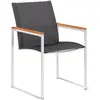 Image de vidaXL Chaises de jardin 2 pcs. Textilène et acier inoxydable Gris