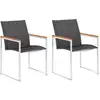 Image de Vidaxl - Chaises De Jardin Lot De 2 Textilène Et Acier Inoxydable Gris