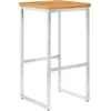 Image de vidaXL Tabouret de bar 4 pcs. Bois massif acacia et acier inoxydable