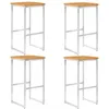 Image de Vidaxl - Chaises De Bar Lot De 4 Bois D'Acacia Solide/acier Inoxydable