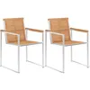 Image de Vidaxl - Ensemble De 2 Chaises De Jardin En Bois Massif Et En Acier Inoxydable