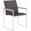 Image de vidaXL Chaises de jardin 4 pcs. Textilène et acier inoxydable Gris