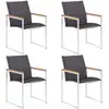 Image de Vidaxl - Chaises De Jardin 4 Pcs Textilène Et Acier Inoxydable Gris