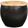 Image de vidaXL Table basse ronde 53×43 cm en bois massif de manguier