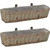 Image de Jardinières De Balcon 2 Pcs Osier Avec Revêtement En Pe 80 Cm Vidaxl