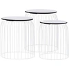 Image de vidaXL Tables basses, lot de 3, blanc