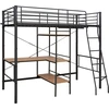 Image de Lit superposé avec cadre de table Gris métal 90x200 cm