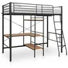 Image de Lit Superposé Avec Table Sans Matelas Gris Métal 90x200 Cm Vidaxl