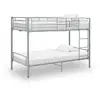 Image de Vidaxl   Lit Superposé En Métal Gris 90x200 Cm   Garde-corps Et Échelle Inclus   Assemblage Facile   Pour Chambres À Espace Limité