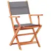 Image de vidaXL Chaises de jardin 4 pcs. Pliable Bois massif Eucalyptus & Textilène