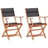 Image de vidaXL Chaises de jardin 2 pcs. Pliable Bois massif Eucalyptus & Textilène