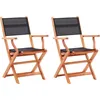 Image de Vidaxl - Chaises Pliables De Jardin Lot De 2 Noir Eucalyptus Textilène