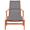 Image de vidaXL Chaise de jardin avec repose-pieds Gris Eucalyptus Bois massif Textilène