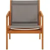 Image de vidaXL Chaise longue de jardin Gris Bois massif d'eucalyptus et Textilène