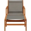 Image de vidaXL Chaise de jardin avec repose-pieds Gris Eucalyptus massif Textilène