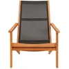 Image de vidaXL Chaise longue de jardin noire en bois massif d'eucalyptus et textilène