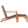 Image de vidaXL Chaise de jardin avec repose-pieds en bois massif d'eucalyptus et textilène