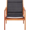 Image de vidaXL Chaise longue de jardin noir eucalyptus massif et textilène