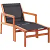 Image de Vidaxl - Chaise De Jardin Et Repose-pied Eucalyptus Solide Et Textilène
