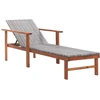 Image de vidaXL Chaise longue avec support Poly Rotin Acacia Bois Massif Gris