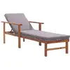 Image de Vidaxl - Chaise Longue Et Coussin Résine Tressée Et Bois D'Acacia Gris
