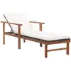 Image de Vidaxl - Chaise Longue Et Coussin Résine Tressée Et Bois D'Acacia Noir