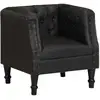 Image de Fauteuil Noir Cuir Véritable Vidaxl