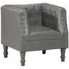 Image de Chaise Cabriolet Gris Cuir Véritable Vidaxl