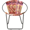 Image de vidaXL Chaise Tissu Chindi multicolore