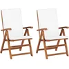 Image de Vidaxl - Chaises Inclinables 2 Pcs Avec Coussins Teck Solide Crème