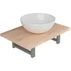 Image de vidaXL Ensemble de meubles de salle de bain 2 pièces en céramique chêne brun