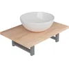 Image de Vidaxl Two Piece Bathroom Furniture Set Ceramic Oak (283805+141928)