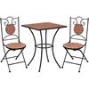 Image de Mobilier De Bistro 3 Pcs Mosaïque Carreau Céramique Terre Cuite