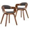 Image de Vidaxl - Chaises À Manger Lot De 2 Gris Foncé Tissu Et Bois Courbé