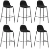 Image de Lot De 6 Tabourets De Bar Tabourets Hauts - Chaises Fauteuil De Bar Noir Tissu Vidaxl
