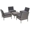 Image de vidaXL Ensemble de salon de jardin 5 pièces avec coussins Poly rotin gris