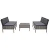 Image de Salon De Jardin 5 Pcs Avec Coussins Résine Tressée Gris Vidaxl