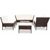 Image de vidaXL Ensemble salon de jardin 8 pièces avec coussins Poly rotin brun