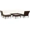 Image de Salon De Jardin 8 Pcs Avec Coussins Résine Tressée Marron Vidaxl