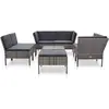 Image de vidaXL Ensemble salon de jardin 8 pièces avec coussins Poly rotin gris