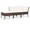 Image de Salon De Jardin 3 Pcs Avec Coussins Résine Tressée Marron