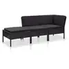 Image de Vidaxl Salon De Jardin 3 Pcs Avec Coussins Résine Tressée Noir