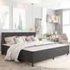 Image de vidaXL Tête de lit Tufted Gris foncé Tissu 200 x 200 cm