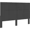 Image de Tête De Lit Gris Foncé Tissu 140x200 Cm